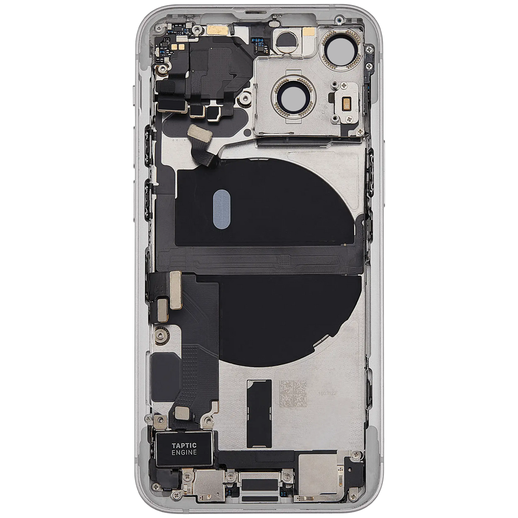 Backcover/Rahmen mit Ladebuchse Flex & Small Parts für iPhone 13 Mini (EU / Global Version) (gebrauchter OEM-Ausbau, Qualität B) (Starlight)