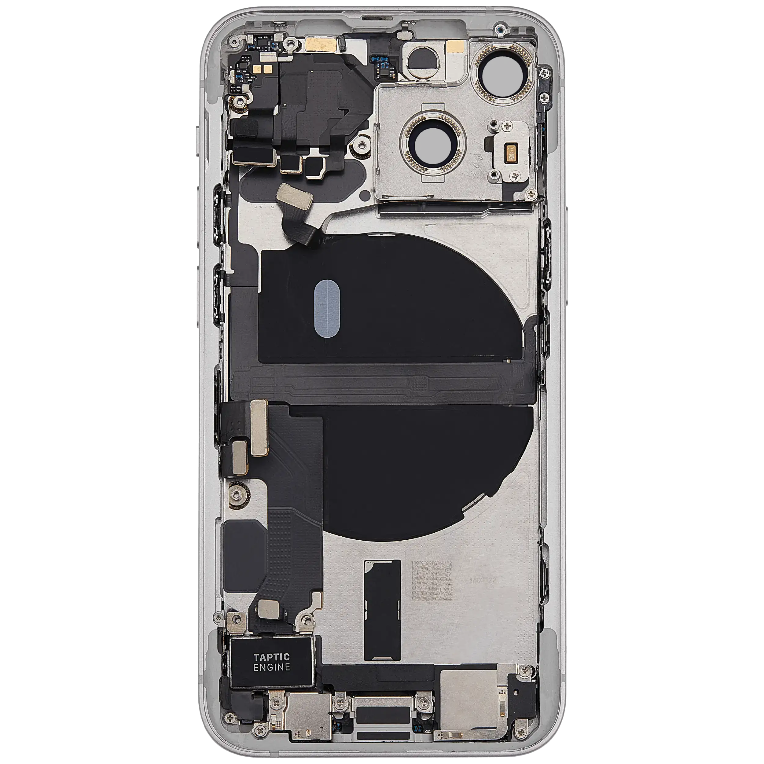 Backcover/Rahmen mit Ladebuchse Flex & Small Parts für iPhone 13 Mini (EU / Global Version) (gebrauchter OEM-Ausbau, Qualität B) (Starlight)