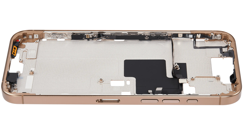 Midframe/Rahmen mit Power And Volume Button für iPhone 16 Pro Max (EU / Global Version) (Aftermarket Plus) (Desert Titanium)