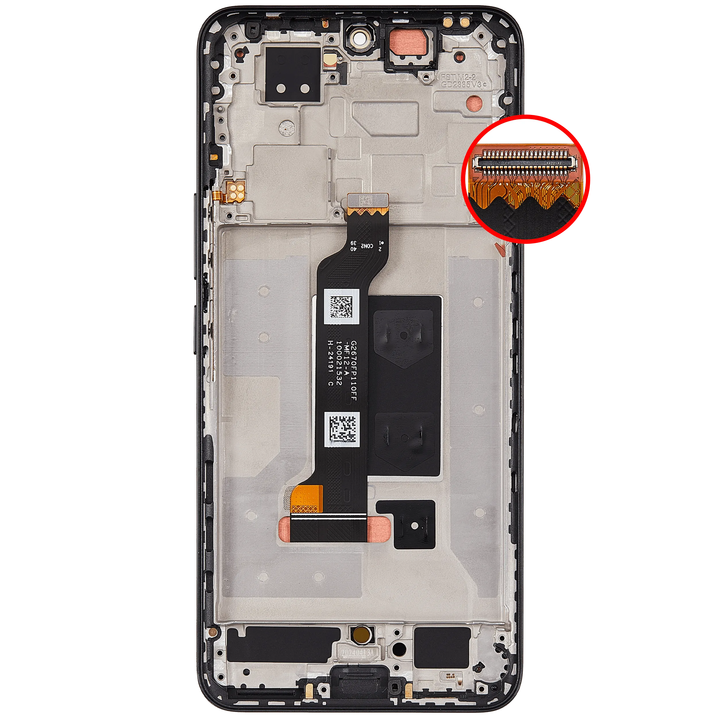 OLED-Display mit Rahmen für Honor 200 (Refurbished) (Schwarz)