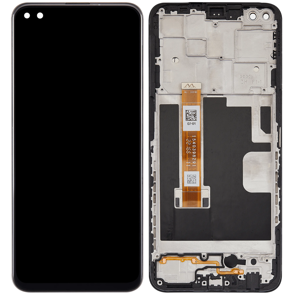 OLED-Display mit Rahmen Compatible für Oppo A92s (2020) (Refurbished) (Alle Farben)