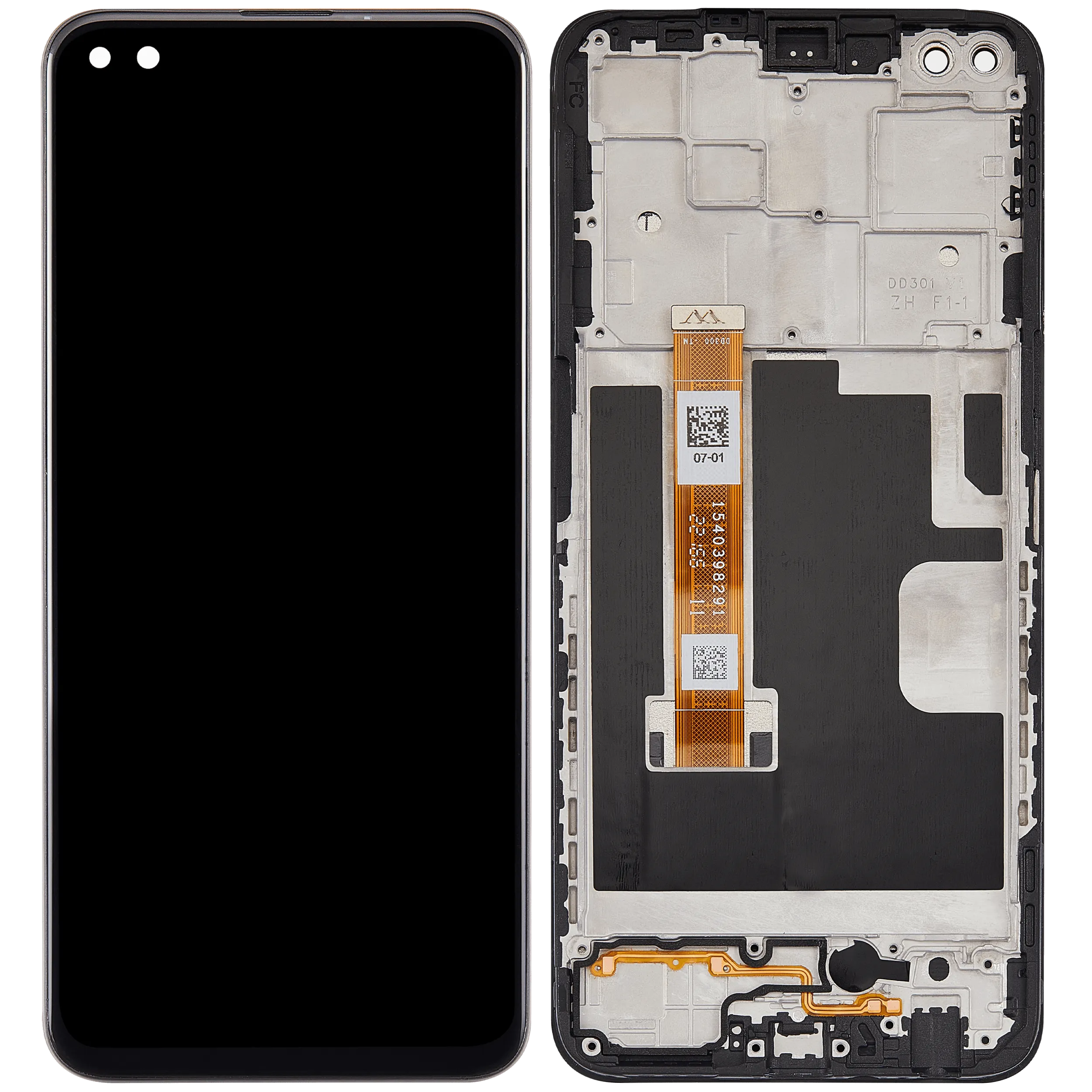 OLED-Display mit Rahmen Compatible für Oppo A92s (2020) (Refurbished) (Alle Farben)