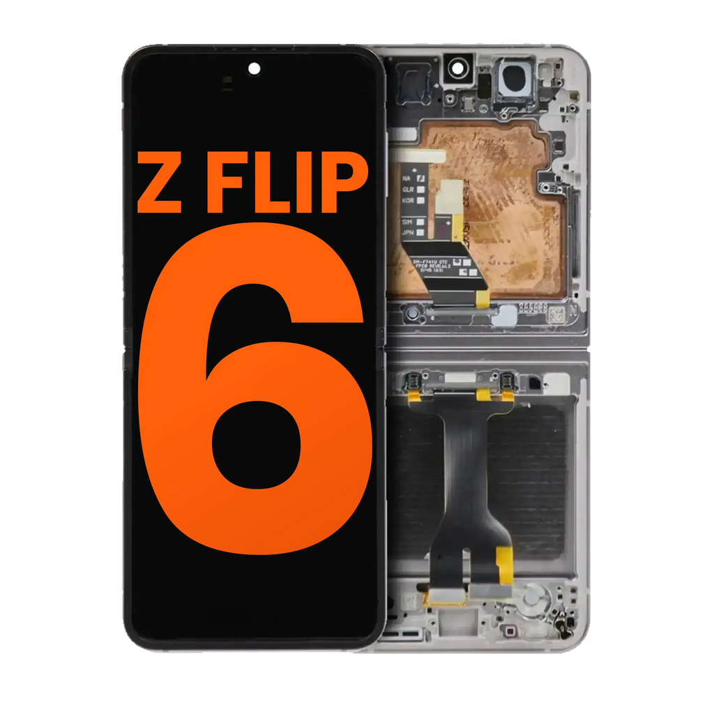 Inner OLED-Display mit Rahmen für Samsung Galaxy Z Flip 6 5G (US & International) (Blemish: Grade D) (Silver Shadow)