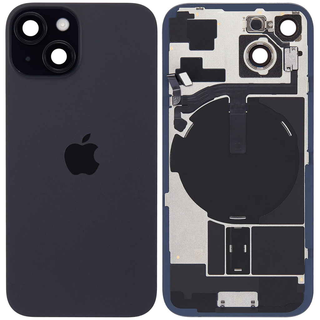 Backcover mit MagSafe Magnet & NFC & Blitz-Flexkabel für iPhone 15 (Service Pack) (Schwarz)