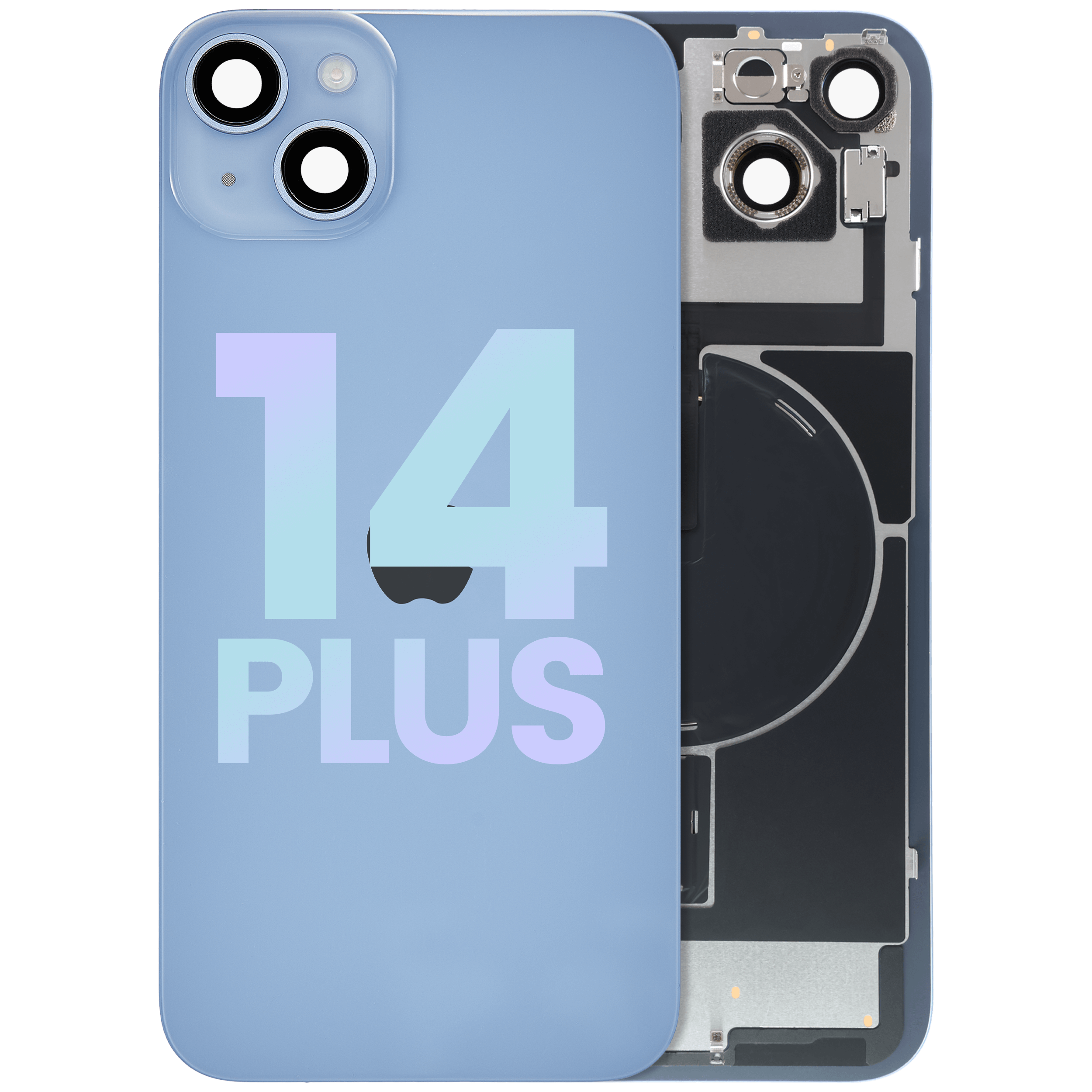 Backcover mit MagSafe Magnet & NFC & Blitz-Flexkabel für iPhone 14 Plus (Service Pack) (Blau)