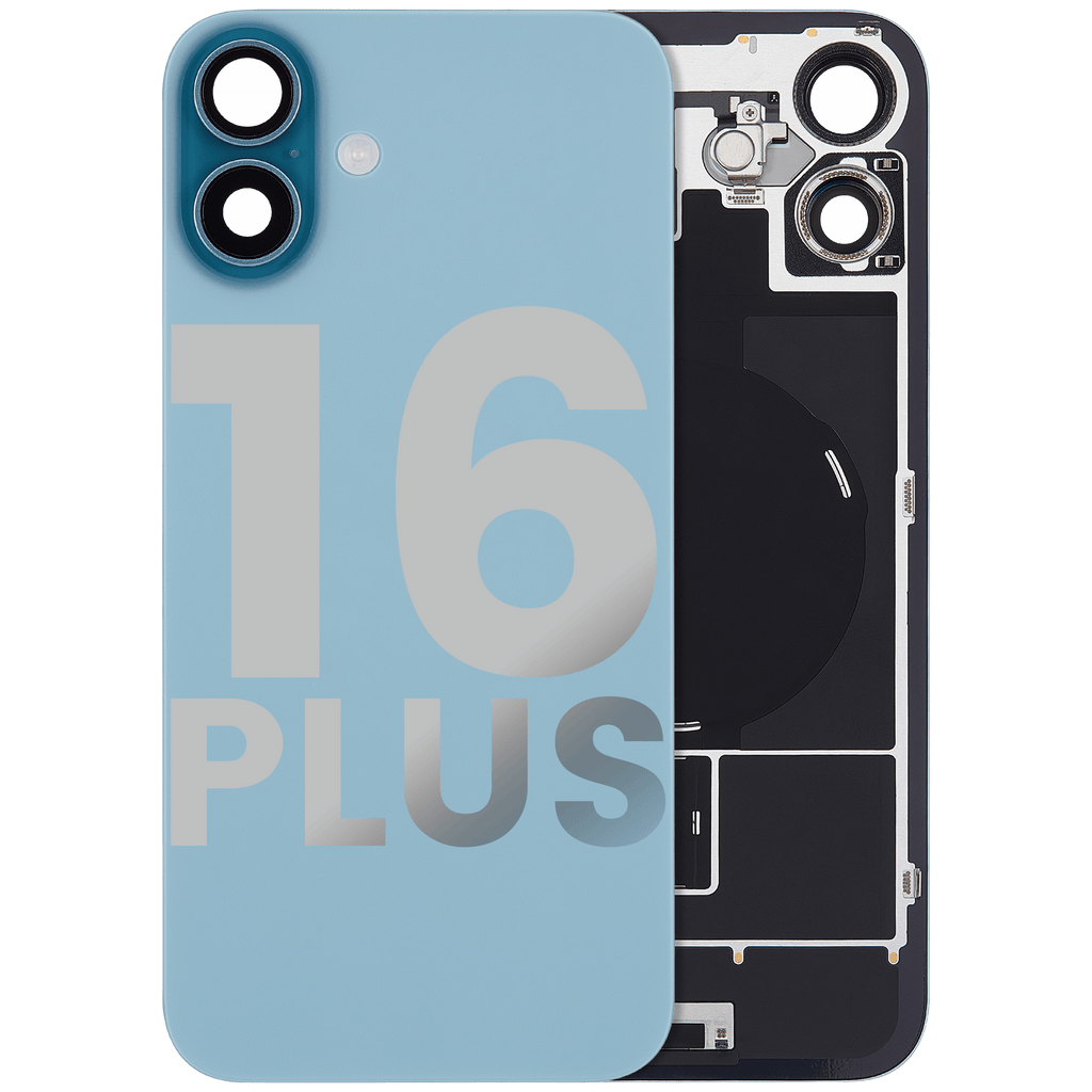 Backcover mit MagSafe Magnet & NFC & Blitz-Flexkabel für iPhone 16 Plus (gebrauchter OEM-Ausbau, Qualität C) (Teal)