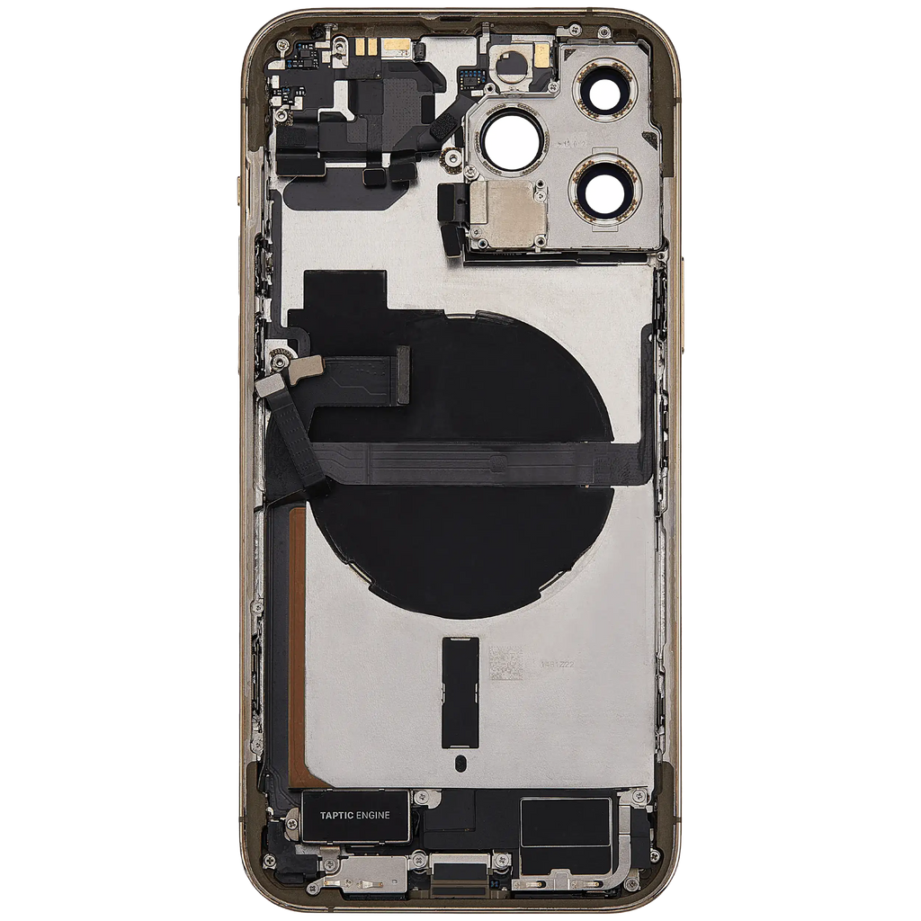 Backcover/Rahmen mit Ladebuchse Flex & Small Parts für iPhone 13 Pro Max (EU / Global Version) (gebrauchter OEM-Ausbau, Qualität B) (Gold)
