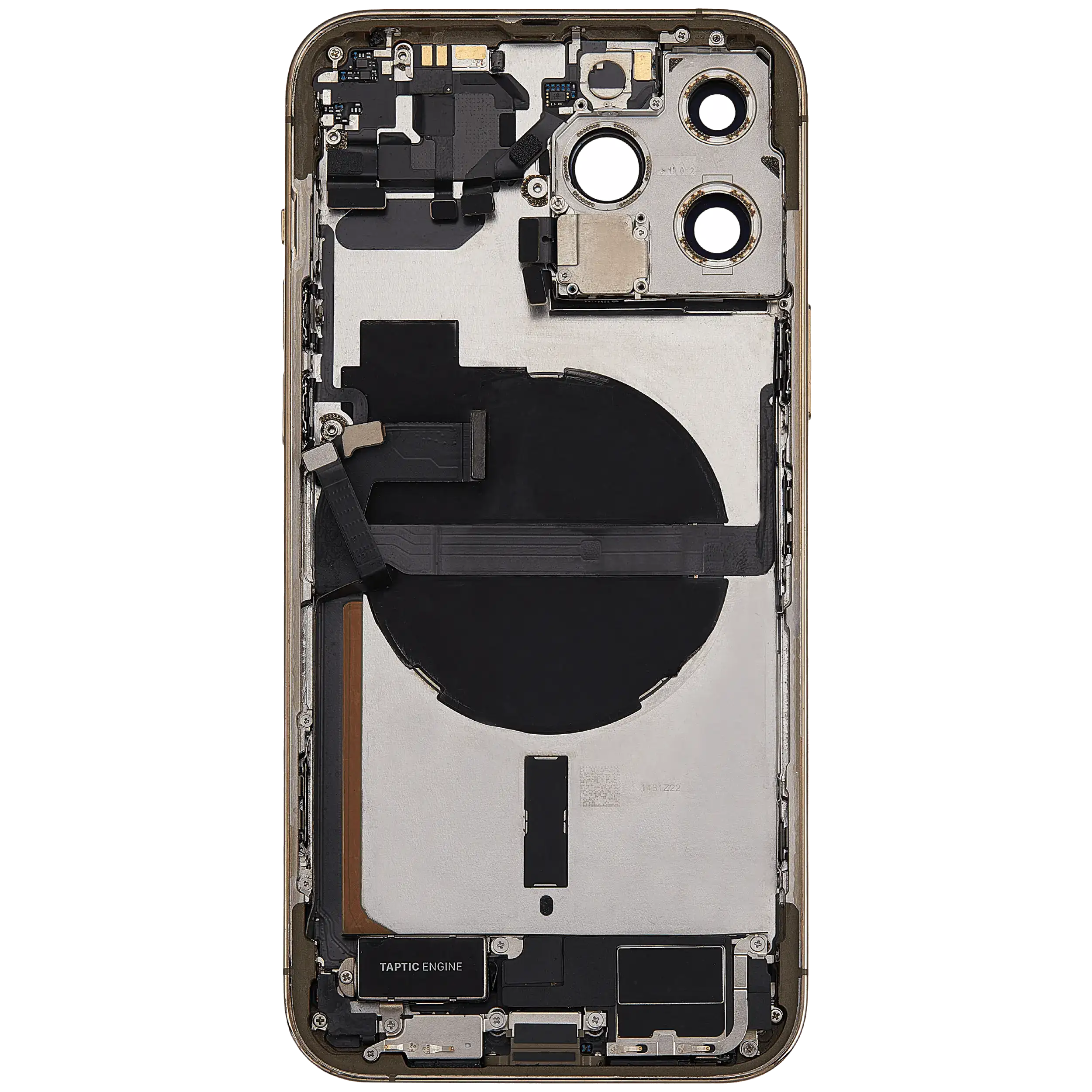 Backcover/Rahmen mit Ladebuchse Flex & Small Parts für iPhone 13 Pro Max (EU / Global Version) (gebrauchter OEM-Ausbau, Qualität B) (Gold)