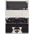 Top Case mit Akku and Keyboard (ANSI US) für MacBook Air 13" A3240 (2025) (gebrauchter OEM-Ausbau, Qualität A) (Starlight)
