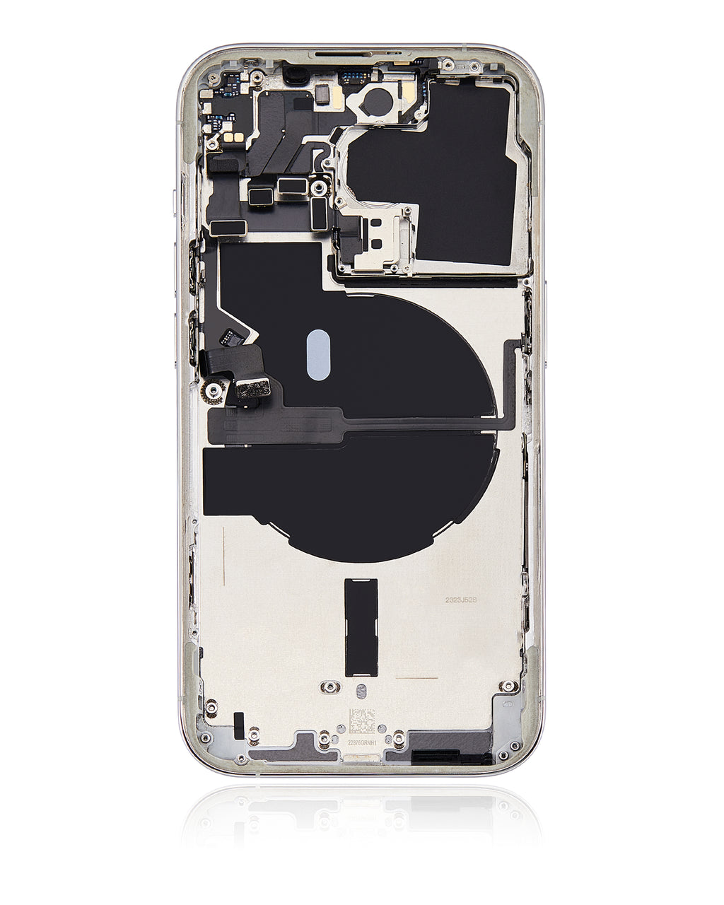 Backcover/Rahmen mit Small Parts für iPhone 14 Pro (US-Version) (gebrauchter OEM-Ausbau, Qualität A) (Silber)