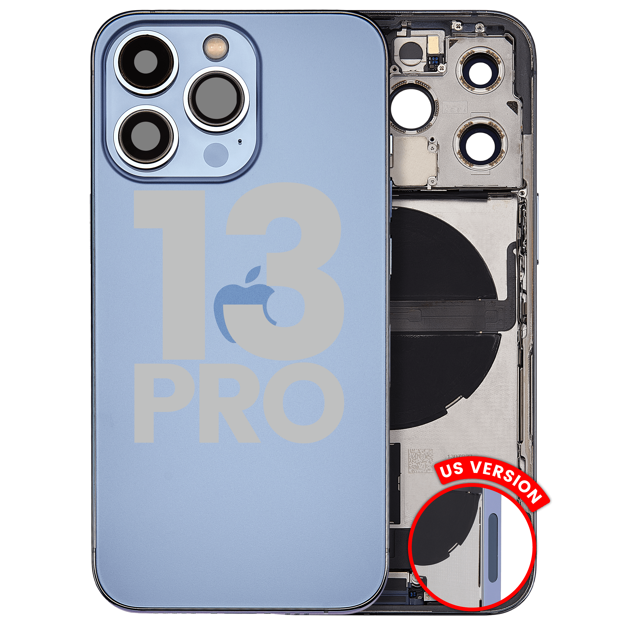 Backcover/Rahmen mit Ladebuchse-Flex für iPhone 13 Pro (Sierra Blau) OEM Pull C