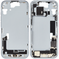Midframe/Rahmen mit Ladebuchse Flex & Small Parts für iPhone 15 (EU / Global Version) (gebrauchter OEM-Ausbau, Qualität A) (Blau)