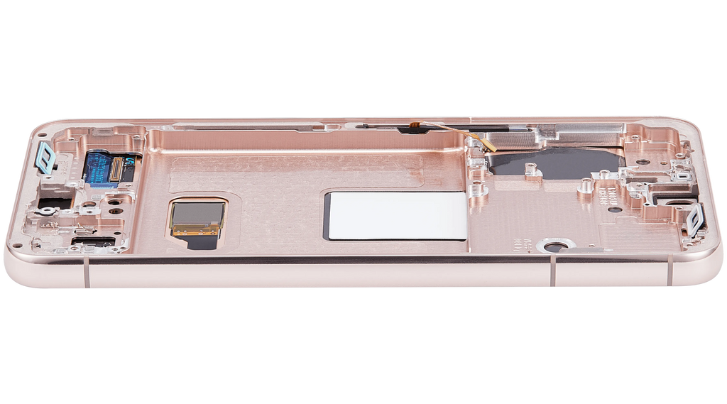 OLED-Display mit Rahmen für Samsung Galaxy S22 5G (US & International) (Aftermarket Plus) (Pink Gold)