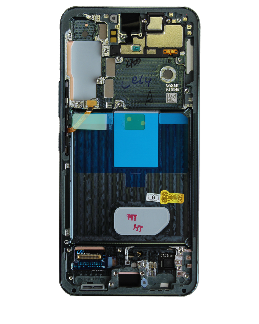 OLED-Display mit Rahmen für Samsung Galaxy S22 5G (gebrauchter OEM-Ausbau, Qualität A) (Phantom Green)