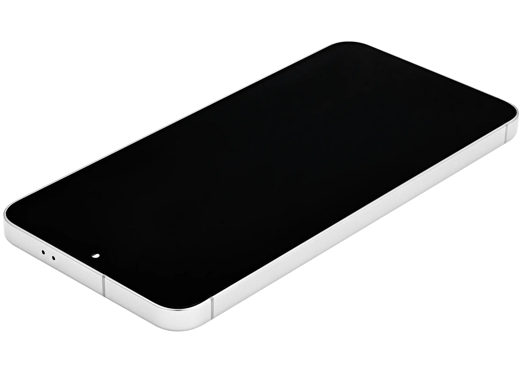 OLED-Display mit Rahmen für Samsung Galaxy S24 Plus 5G (US & Internationale Version) (gebrauchter OEM-Ausbau, Qualität B/C) (Marble Grey)