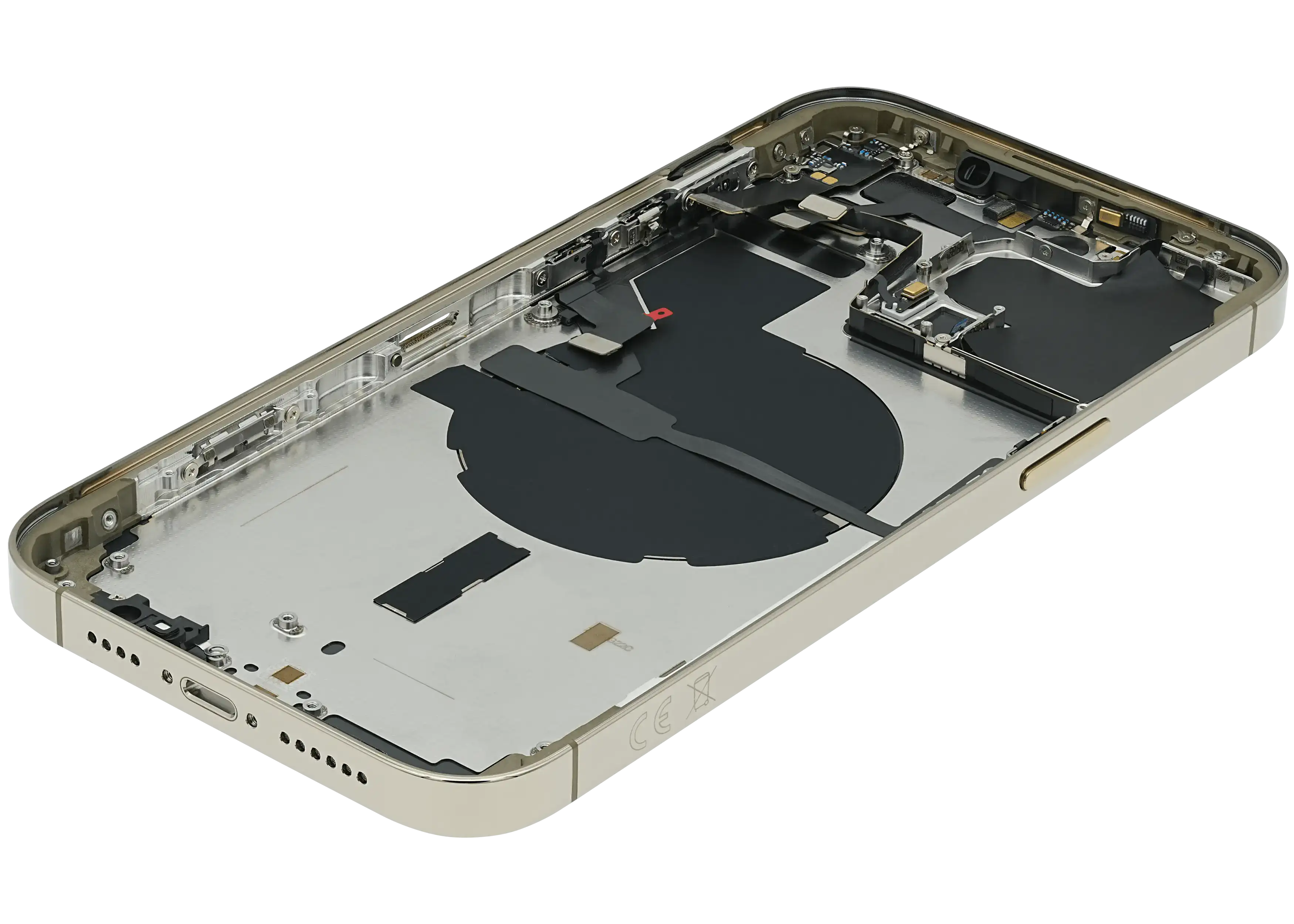Backcover/Rahmen mit Small Parts für iPhone 14 Pro Max (EU / Global Version) (gebrauchter OEM-Ausbau, Qualität B) (Gold)