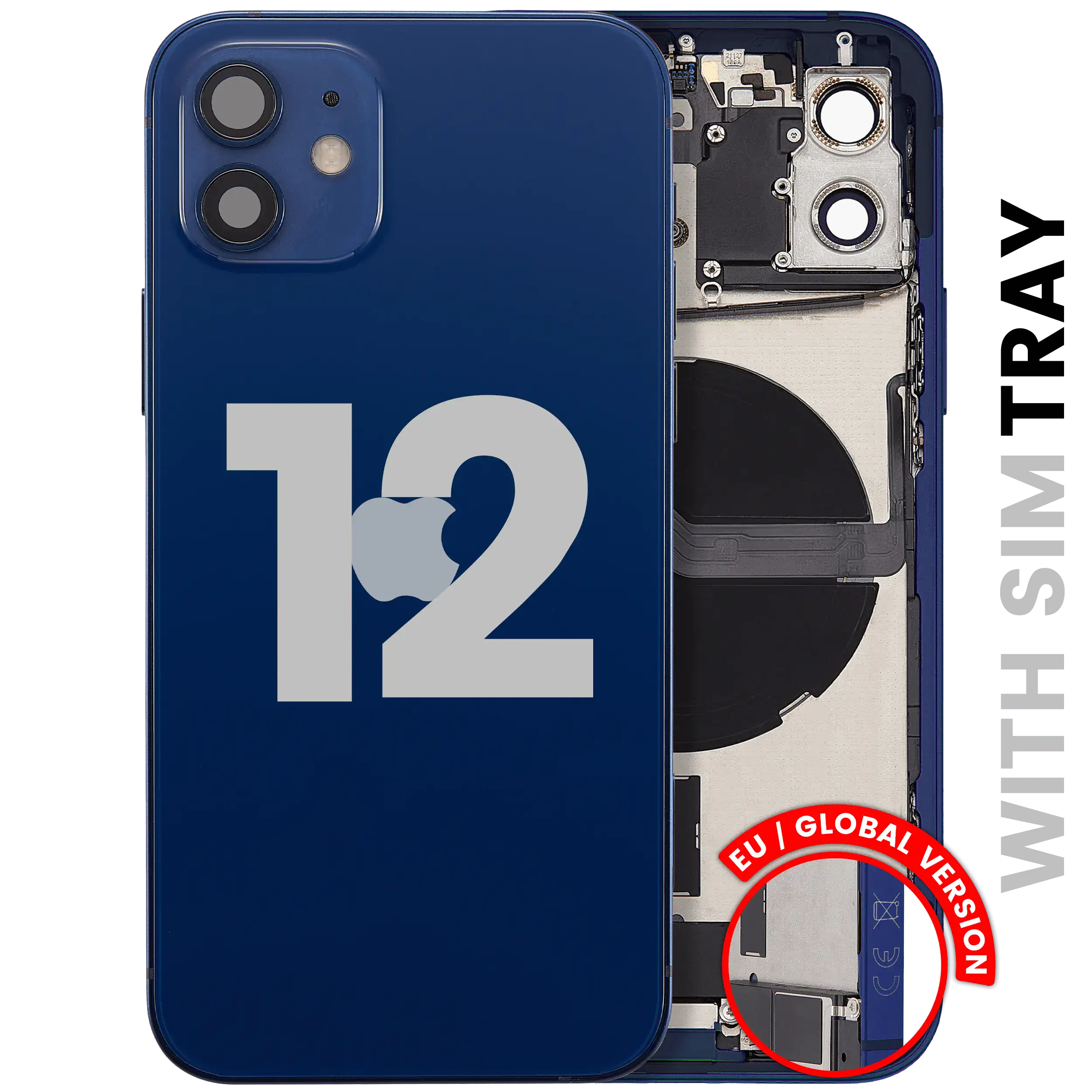 Original Apple-Ausbau C gebraucht – iPhone 12 EU / Backcover/Rahmen Blau