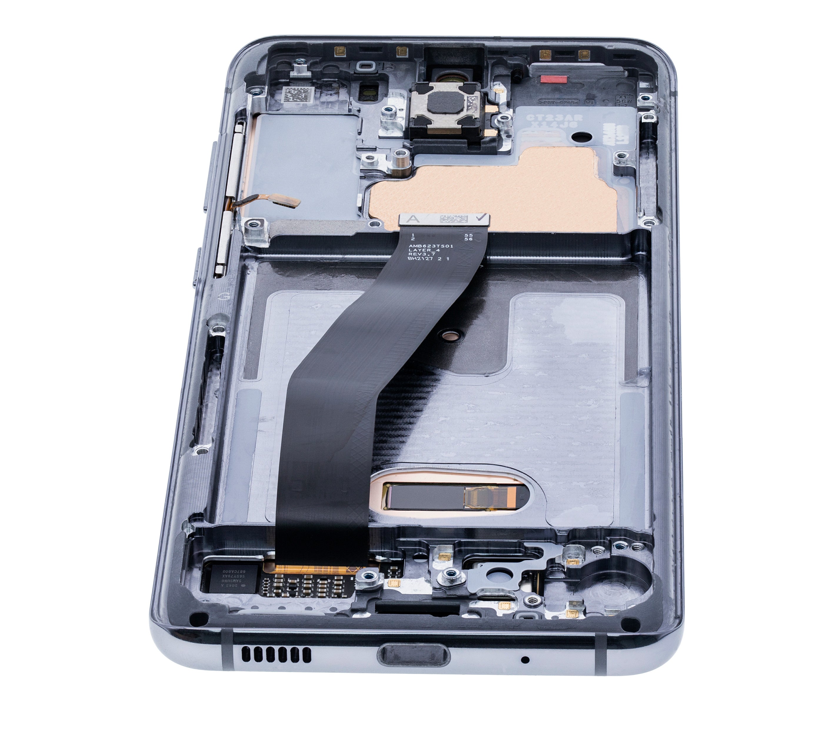 OLED-Display mit Rahmen für Samsung Galaxy S20 5G (Verizon 5G UW Frame Only) (gebrauchter OEM-Ausbau, Qualität A) (Cosmic Gray)