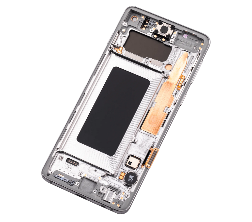 OLED-Display mit Rahmen für Samsung Galaxy S10 (Aftermarket Plus) (Prism White)