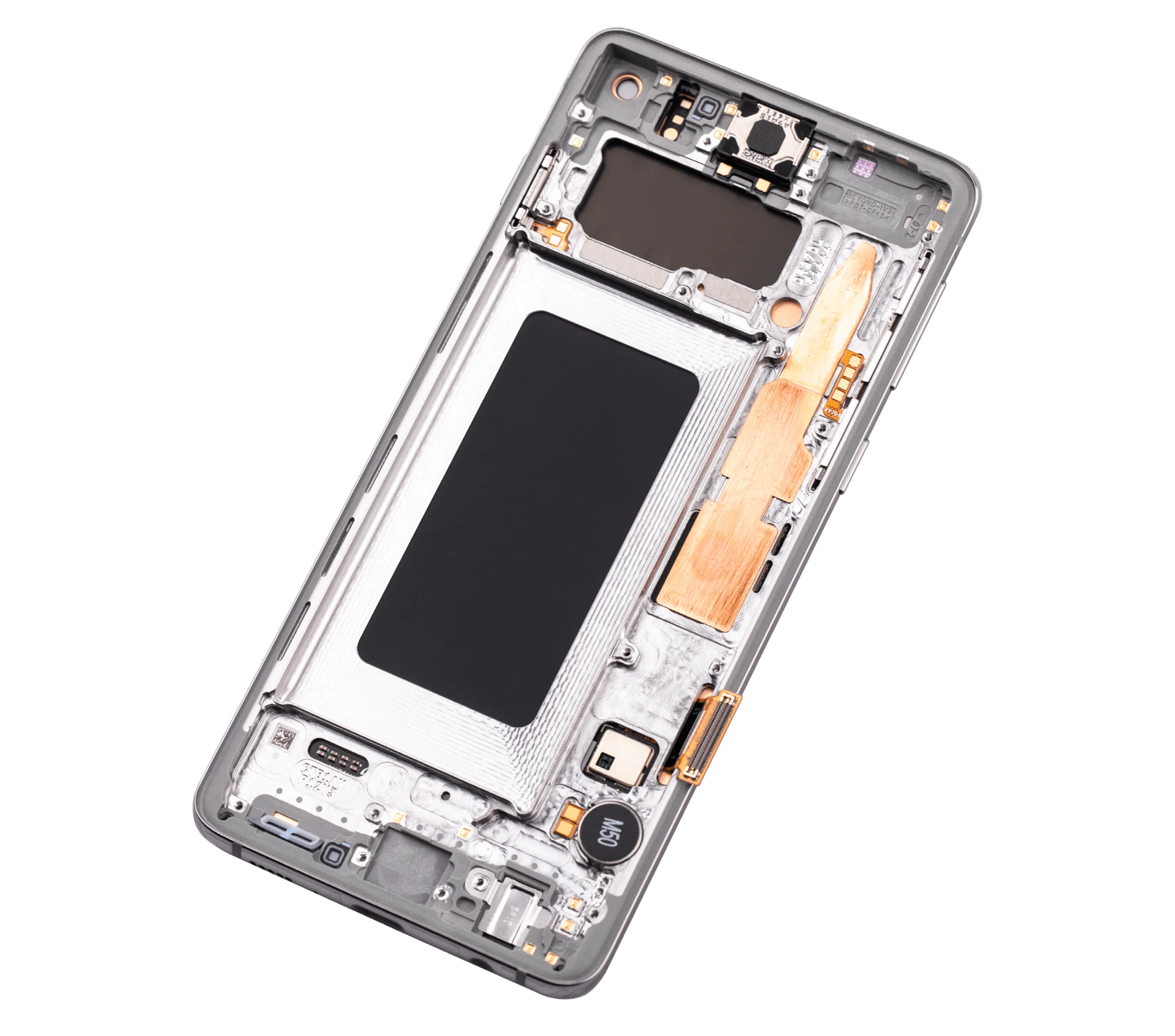 OLED-Display mit Rahmen für Samsung Galaxy S10 (Aftermarket Plus) (Prism White)