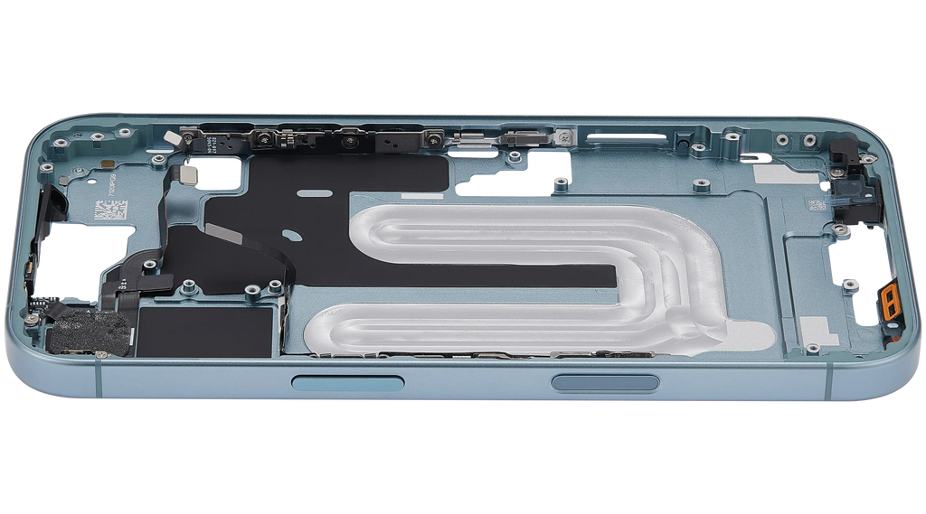 Midframe/Rahmen mit Power And Volume Button für iPhone 16 (EU / Global Version) (Aftermarket Plus) (Teal)