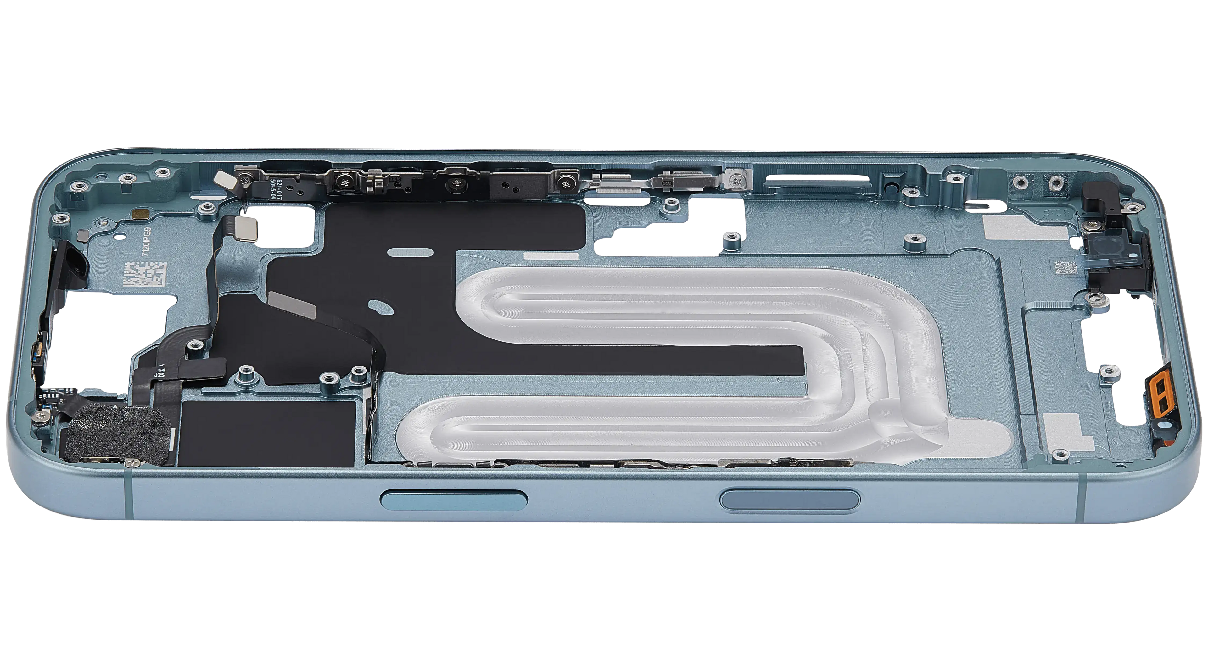 Midframe/Rahmen mit Power And Volume Button für iPhone 16 (EU / Global Version) (Aftermarket Plus) (Teal)