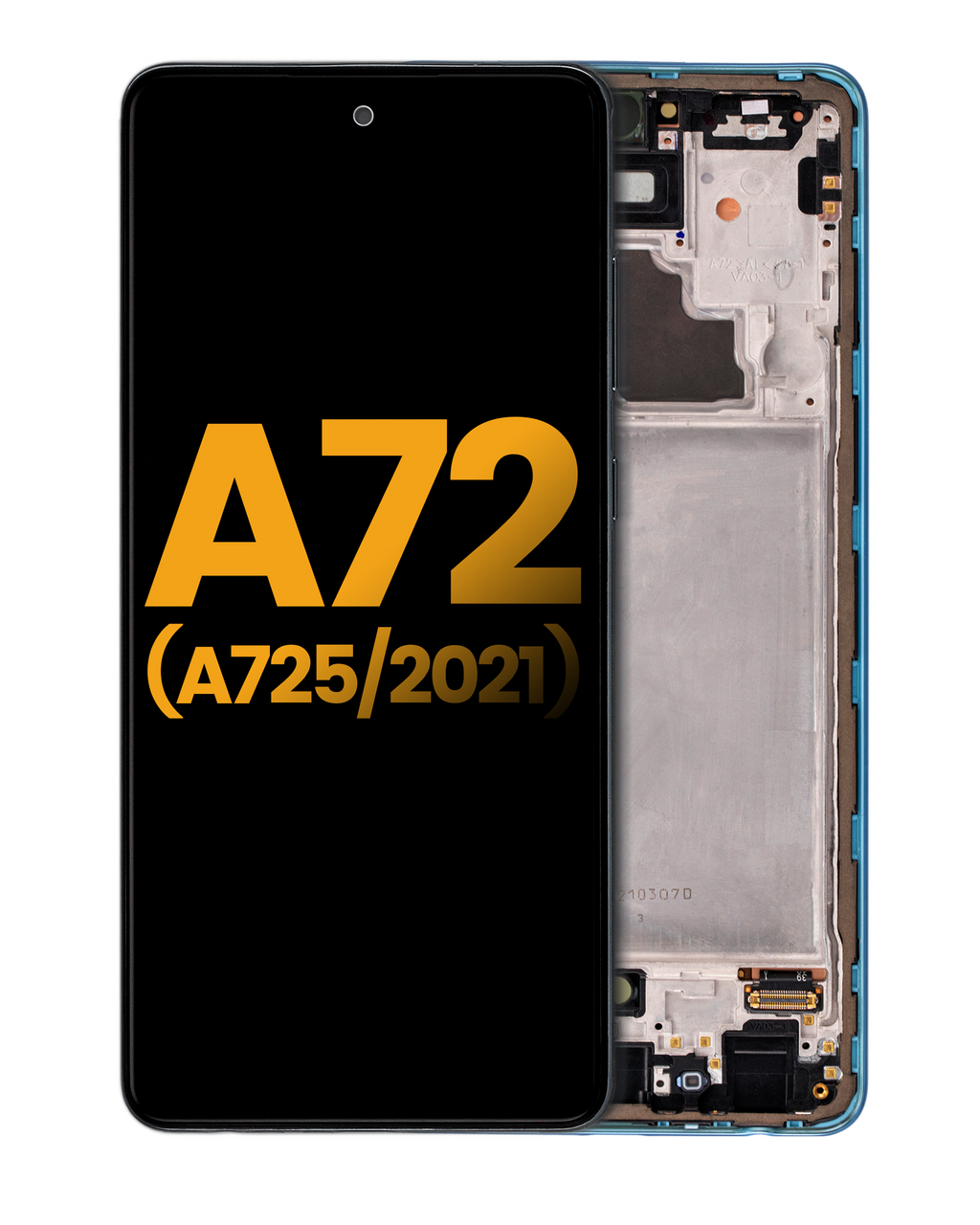 OLED-Display mit Rahmen für Samsung A72 (A725) Refurbished Blau