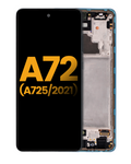 OLED-Display mit Rahmen für Samsung A72 (A725) Refurbished Blau
