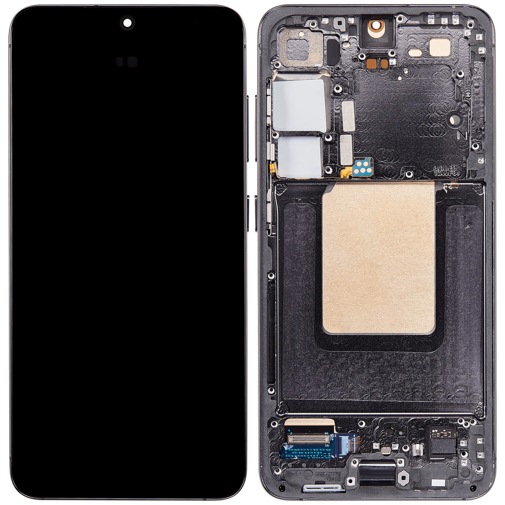 OLED-Display mit Rahmen für Samsung Galaxy S24 5G (US & Internationale Version) (Aftermarket Plus) (Onyx Black)