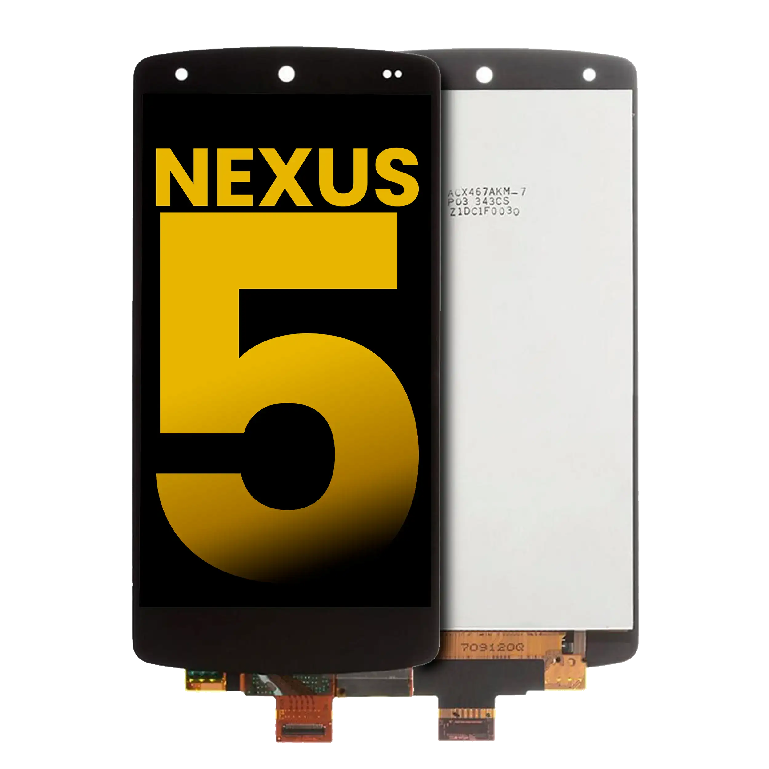 LCD-Display ohne Rahmen für Nexus 5 (Refurbished) (Schwarz)