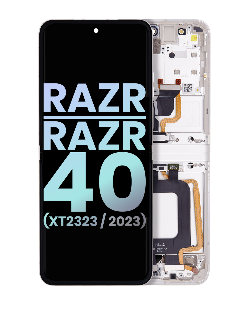 Main OLED Display with Frame for Motorola Razr 2023 / Razr 40 (XT2323 / 2023) (Original OEM) (Vanilla Cream)