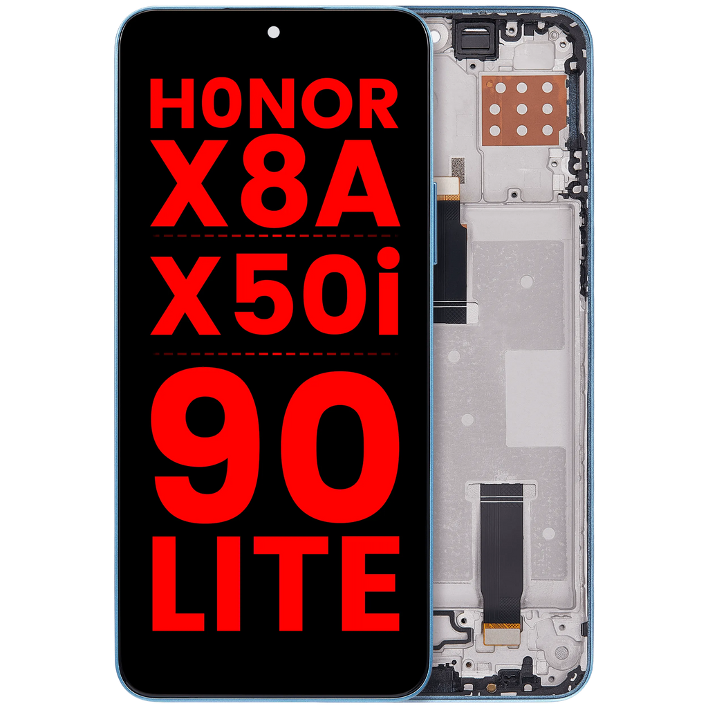 LCD-Display mit Rahmen für Honor X8A / X50i / 90 Lite (Aftermarket Plus) (Cyan Lake)