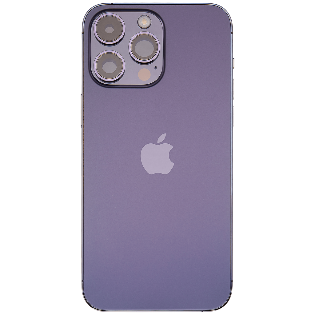 Backcover/Rahmen mit Small Parts für iPhone 14 Pro Max (EU / Global Version) (gebrauchter OEM-Ausbau, Qualität A) (Deep Purple)