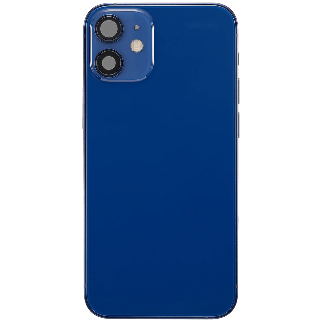 Backcover/Rahmen mit Ladebuchse Flex & Small Parts für iPhone 12 Mini (US-Version) (gebrauchter OEM-Ausbau, Qualität A) (Blau)