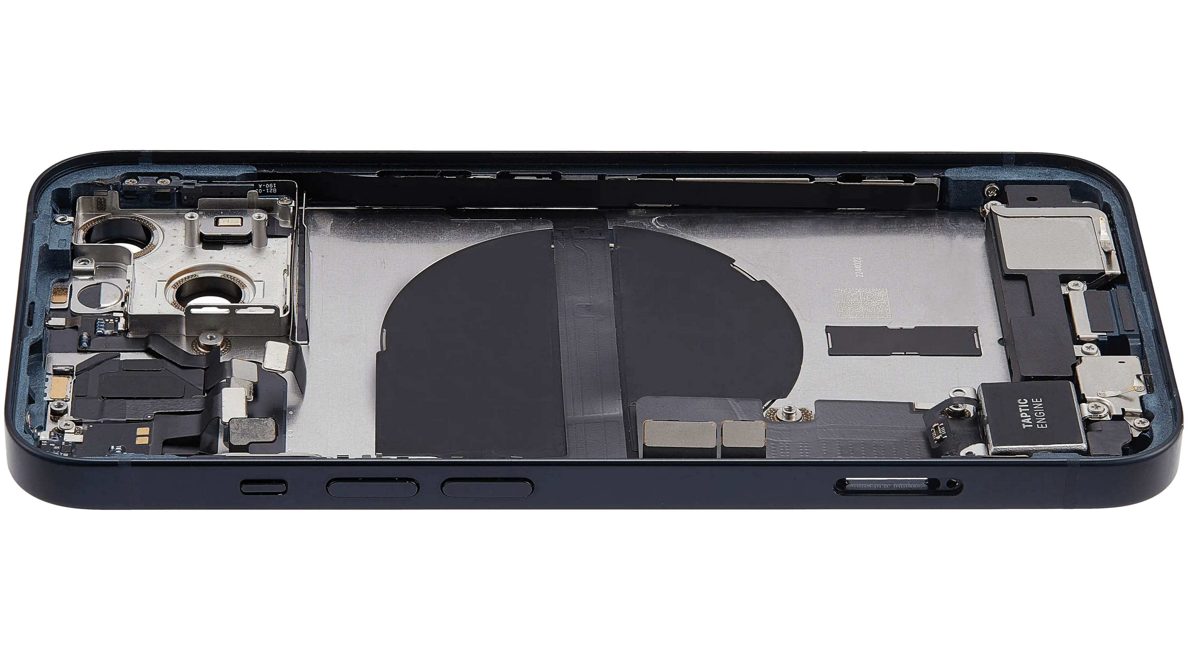 Backcover/Rahmen mit Ladebuchse Flex & Small Parts für iPhone 13 (EU / Global Version) (gebrauchter OEM-Ausbau, Qualität B) (Midnight)