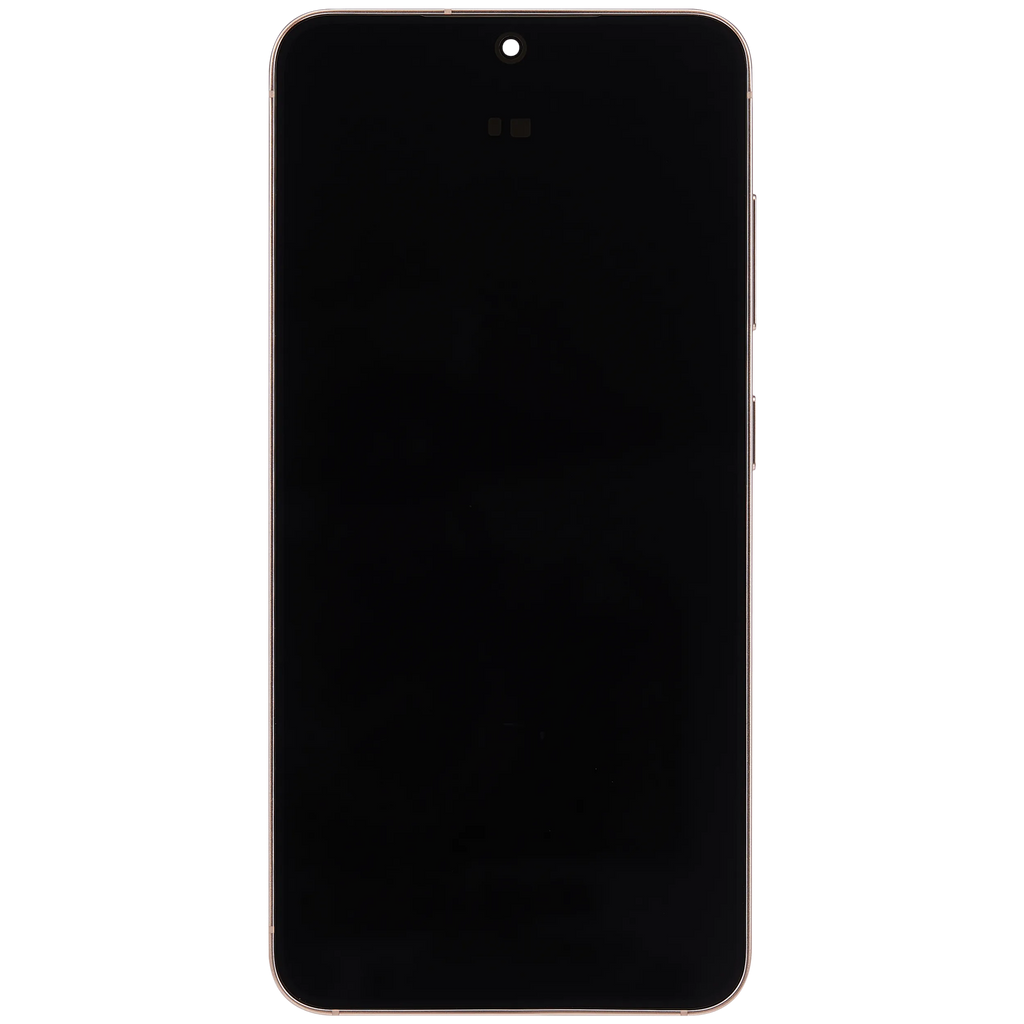 OLED-Display mit Rahmen für Samsung Galaxy S25 5G (US & International) (Aftermarket Plus) (Pink Gold)