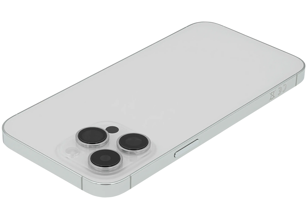 Backcover/Rahmen mit Small Parts für iPhone 14 Pro Max (EU / Global Version) (gebrauchter OEM-Ausbau, Qualität C) (Silber)