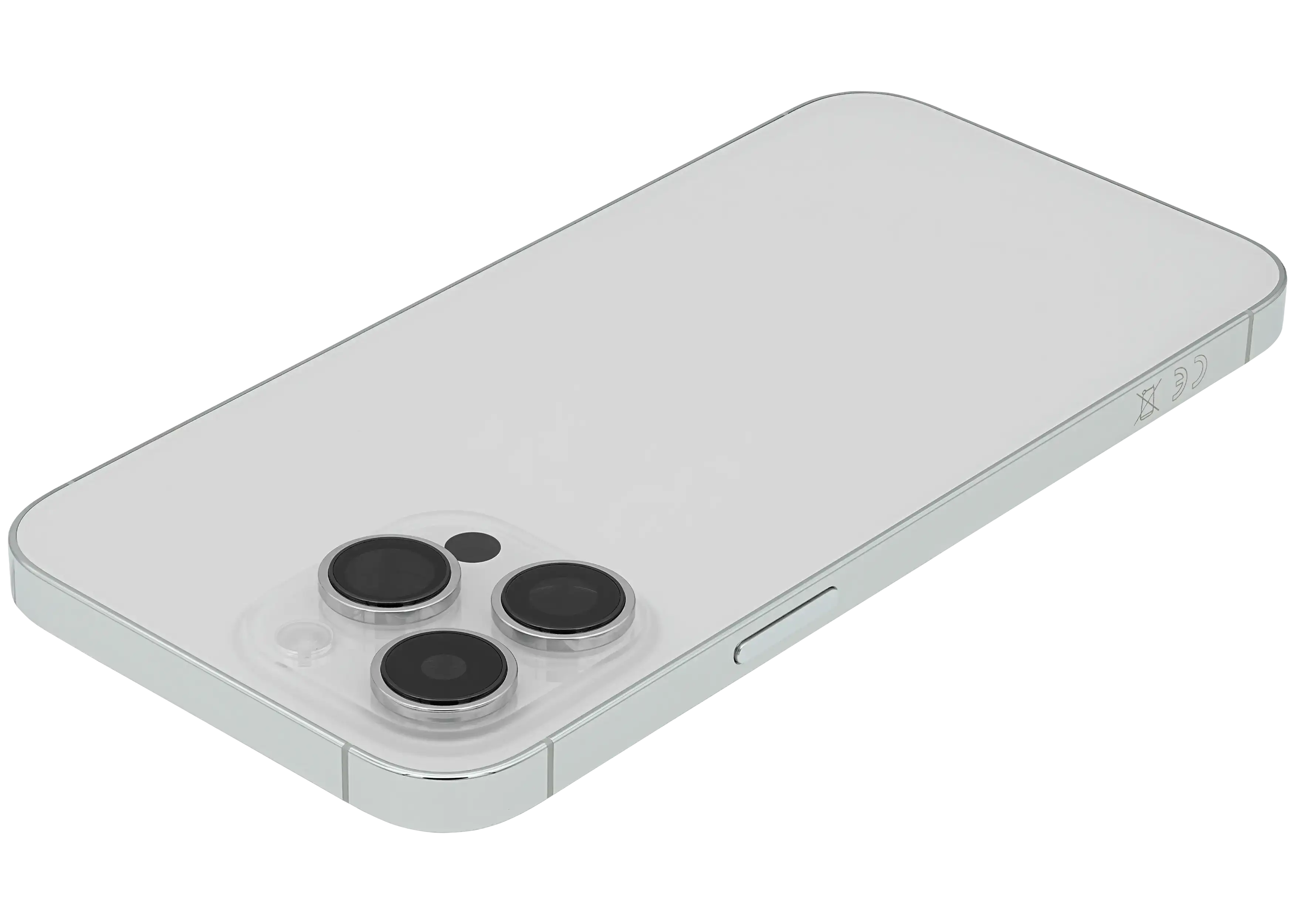 Backcover/Rahmen mit Small Parts für iPhone 14 Pro Max (EU / Global Version) (gebrauchter OEM-Ausbau, Qualität C) (Silber)
