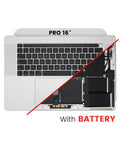 Topcase mit Akku & Tastatur MacBook Pro 16" A2141 UK OEM neuwertig Silber