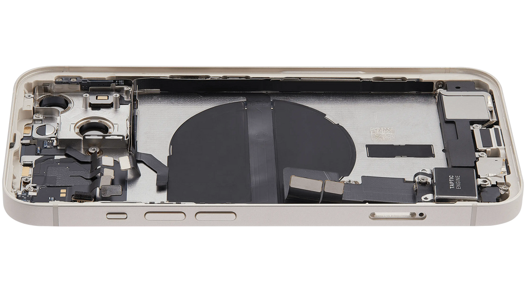 Backcover/Rahmen mit Ladebuchse Flex & Small Parts für iPhone 13 (US-Version) (gebrauchter OEM-Ausbau, Qualität C) (Starlight)