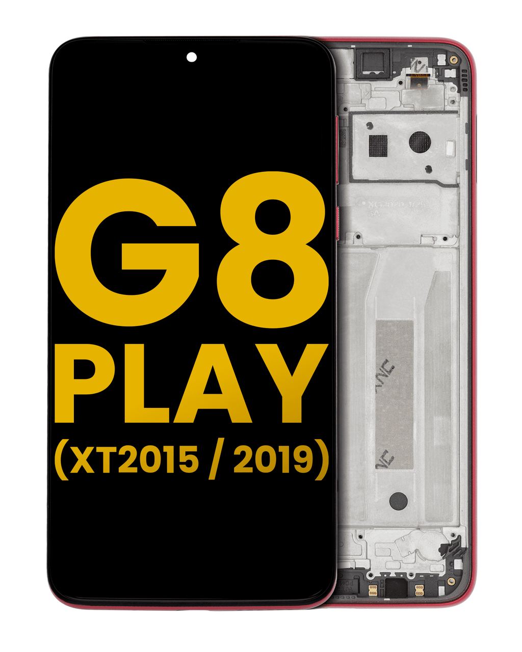 LCD Display with Frame for Motorola Moto G8 Play (XT2015 / 2019) (Refurbished) (Magenta Red)