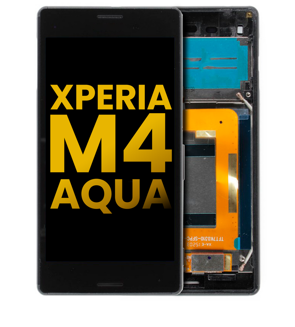 LCD-Display mit Rahmen für Sony Xperia M4 Aqua (E2303 / E2306 / E2353 / E2363) (Schwarz)