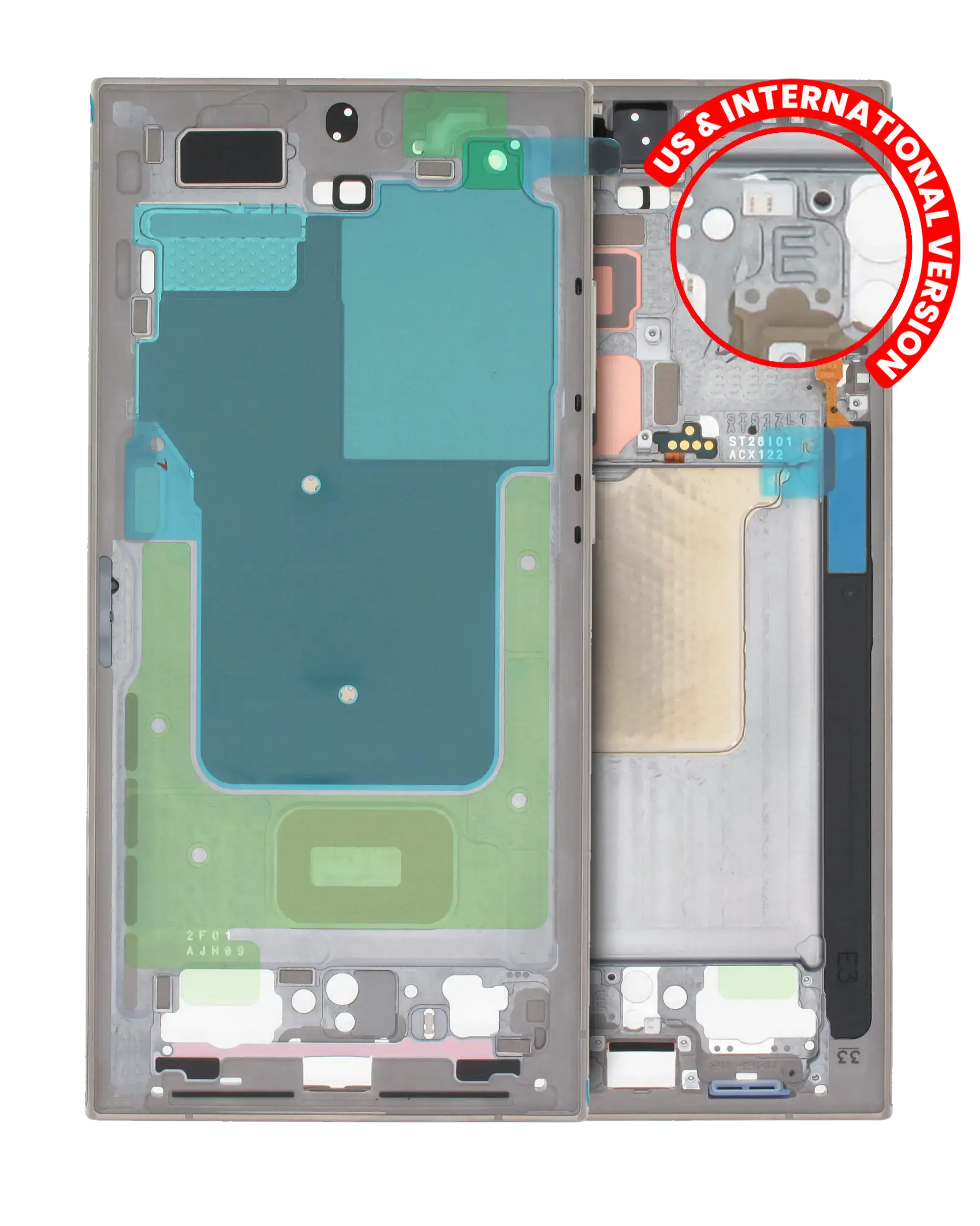 Midframe/Rahmen für Samsung Galaxy S24 Ultra Titanium Grau