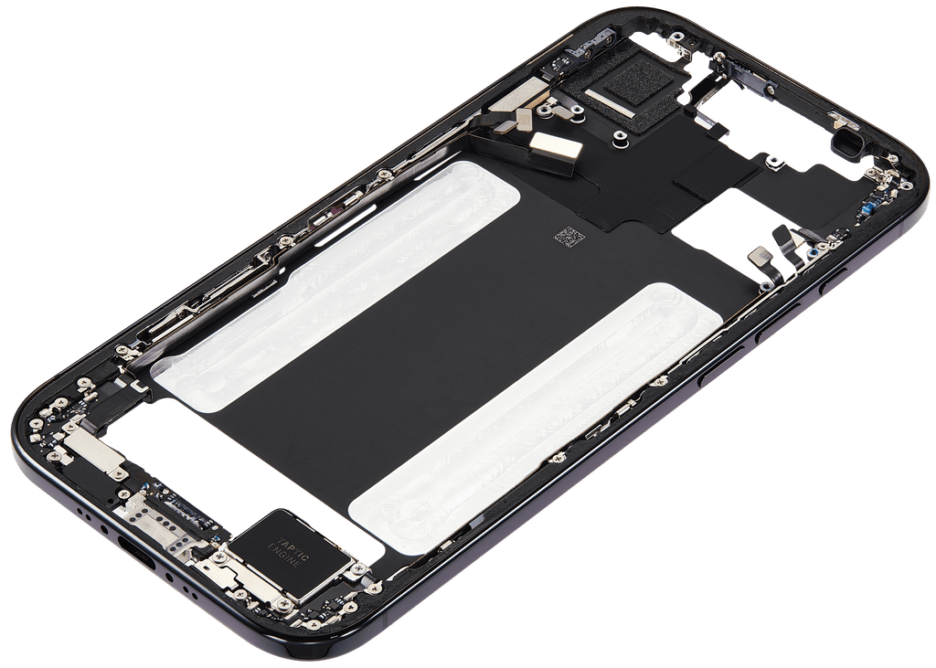 Midframe/Rahmen mit Ladebuchse Flex & Small Parts für iPhone Air (US / EU Version) (gebrauchter OEM-Ausbau, Qualität B) (Space Schwarz)