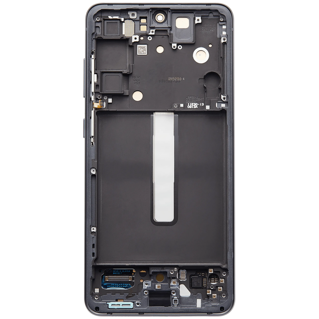 OLED-Display mit Rahmen für Samsung Galaxy S21 FE 5G (US & Internationale Version) (Aftermarket Plus) (120Hz) (Graphite)