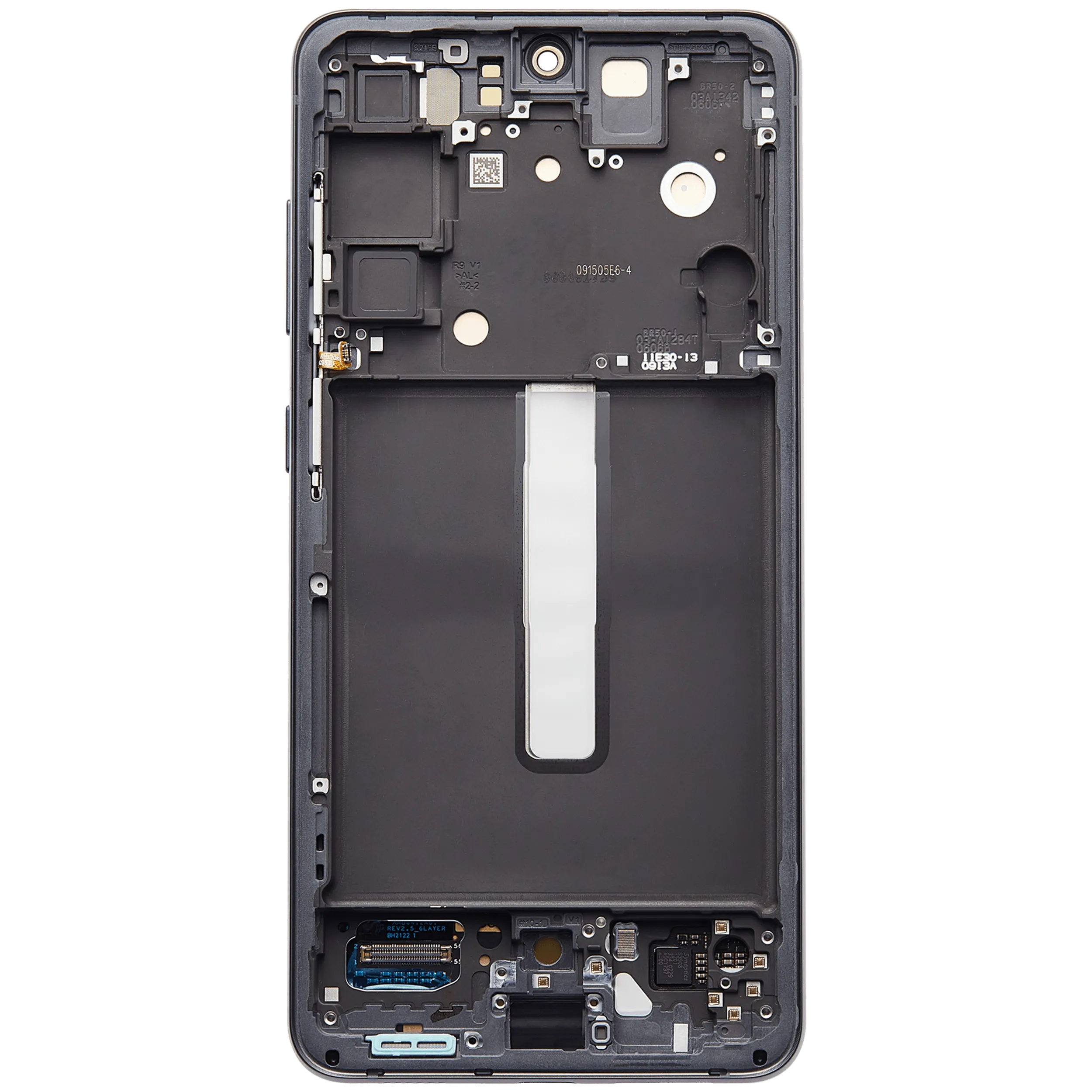 OLED-Display mit Rahmen für Samsung Galaxy S21 FE 5G (US & Internationale Version) (Aftermarket Plus) (120Hz) (Graphite)