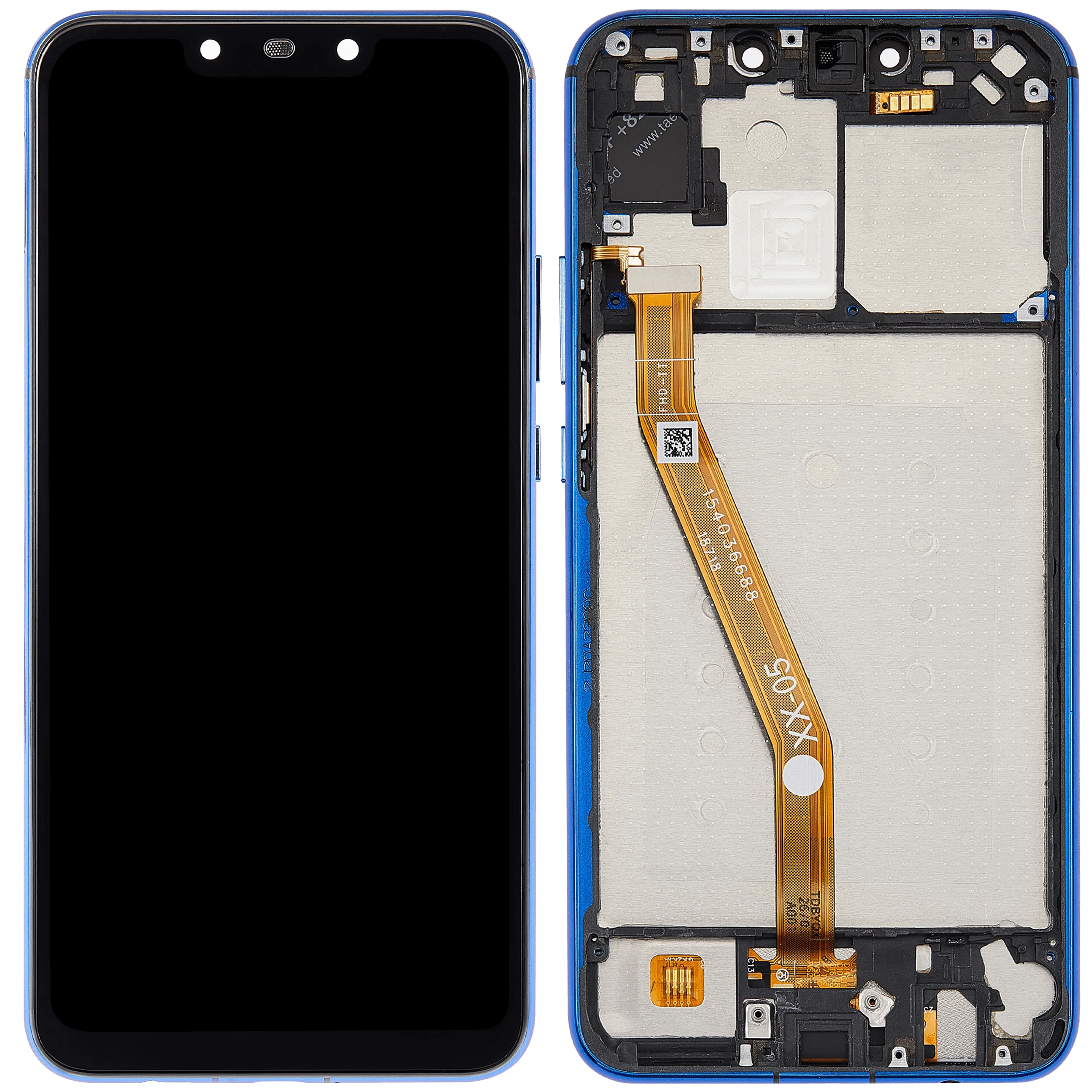 LCD-Display mit Rahmen für Huawei Nova 3i (2018) (Refurbished) (Bluenull)