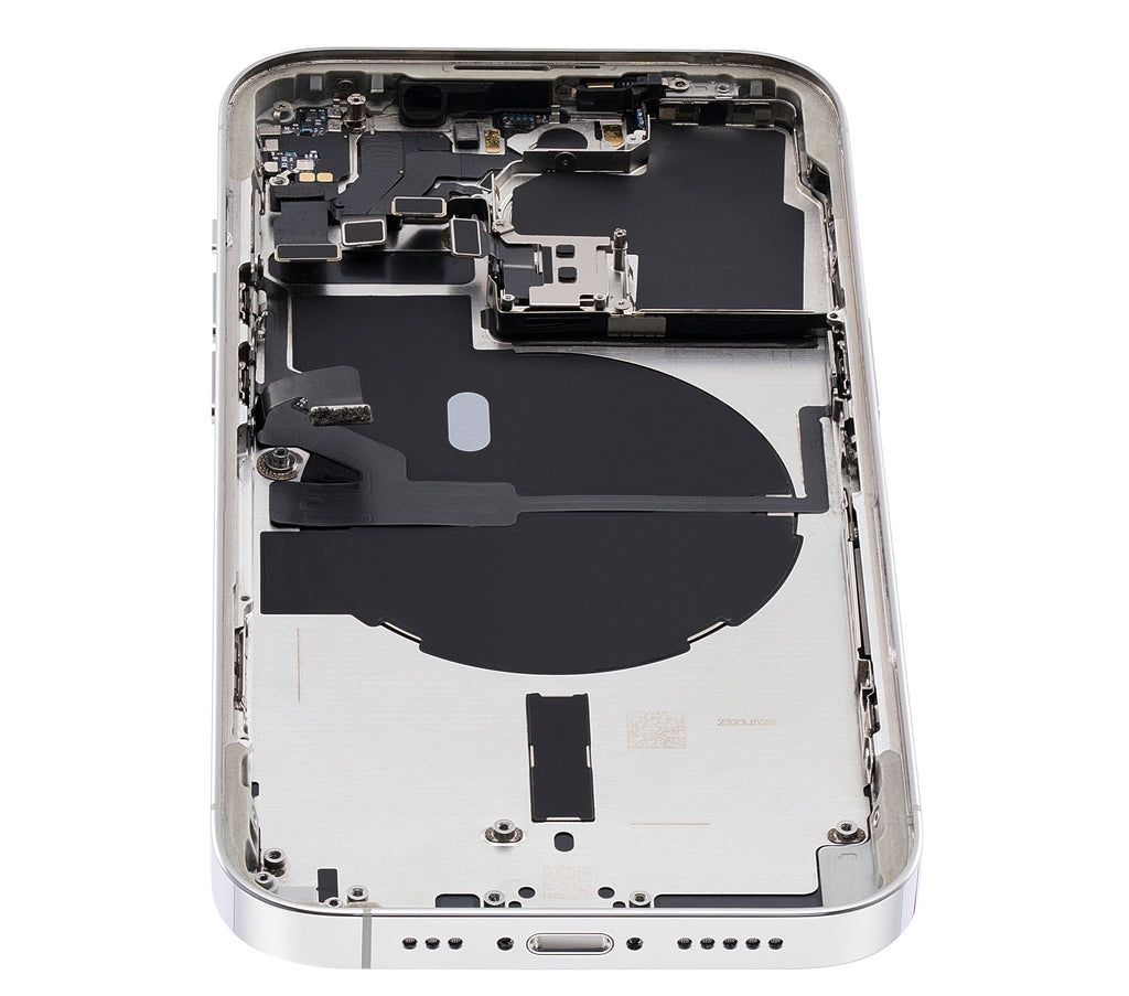 Backcover/Rahmen mit Small Parts für iPhone 14 Pro (US-Version) (gebrauchter OEM-Ausbau, Qualität A) (Silber)