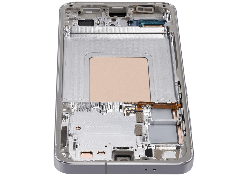 OLED-Display mit Rahmen für Samsung Galaxy S24 5G (US & Internationale Version) (Aftermarket Plus) (Marble Grey)