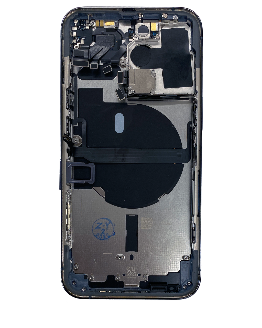Backcover/Rahmen mit Small Parts für iPhone 13 Pro (US-Version) (gebrauchter OEM-Ausbau, Qualität A) (Sierra Blau)